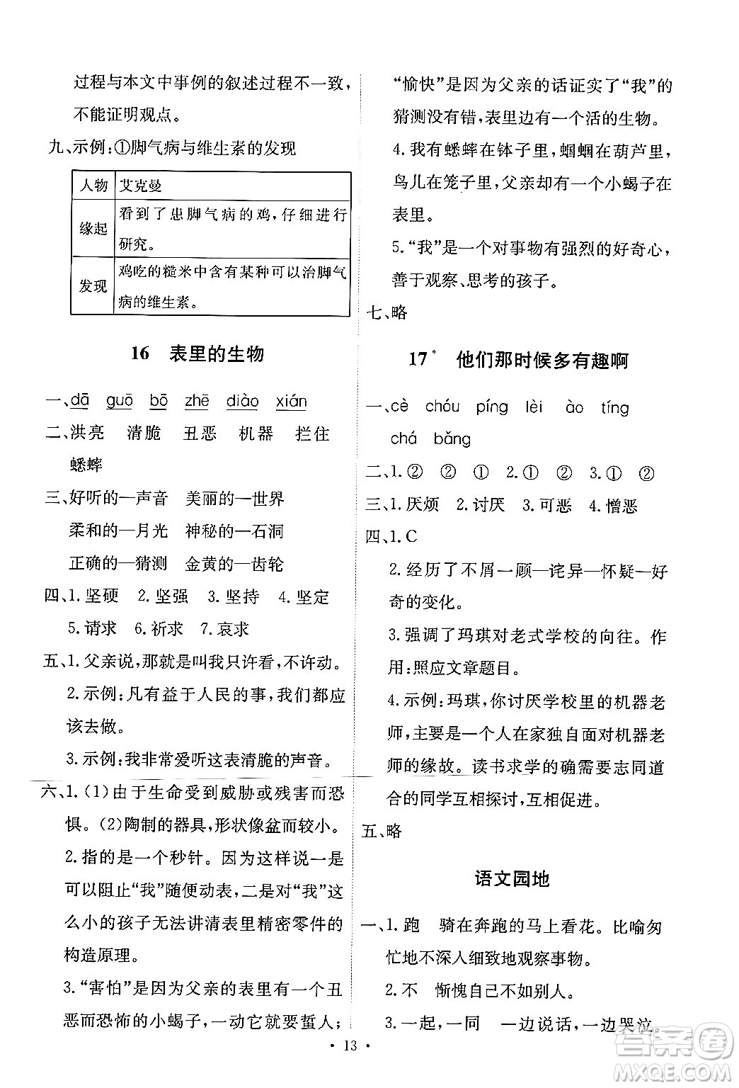 人民教育出版社2024年春能力培養(yǎng)與測(cè)試六年級(jí)語(yǔ)文下冊(cè)人教版新疆專(zhuān)版答案
