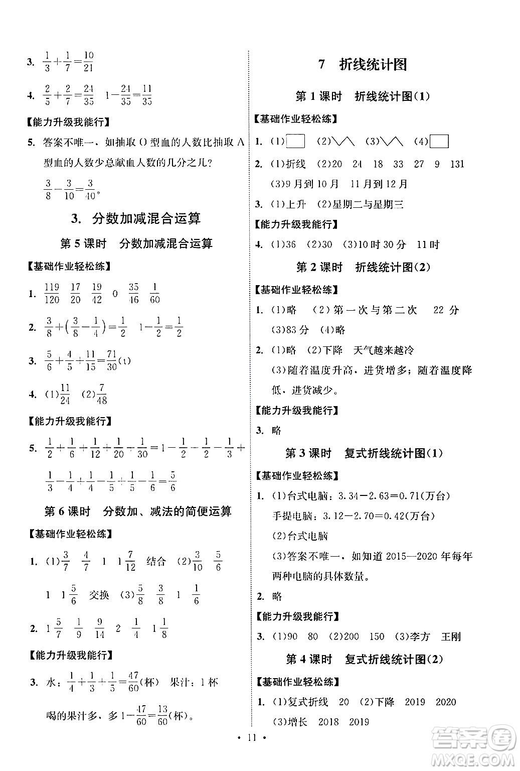 人民教育出版社2024年春能力培養(yǎng)與測(cè)試五年級(jí)數(shù)學(xué)下冊(cè)人教版湖南專版答案