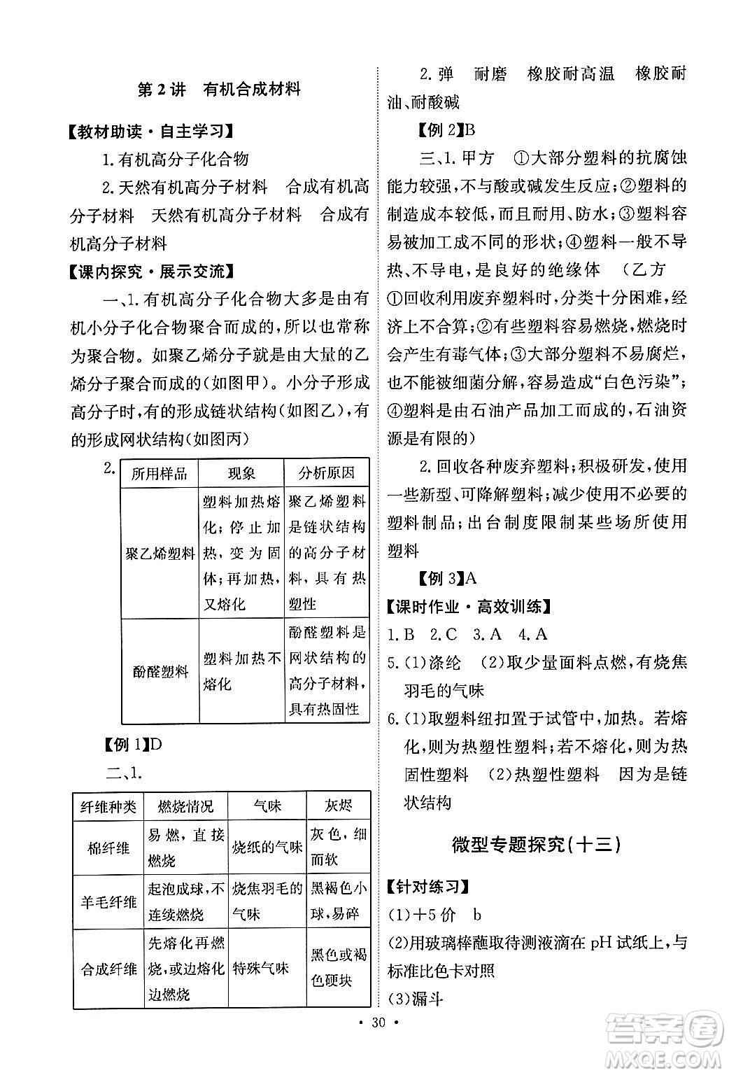 人民教育出版社2024年春能力培養(yǎng)與測試九年級化學(xué)下冊人教版答案