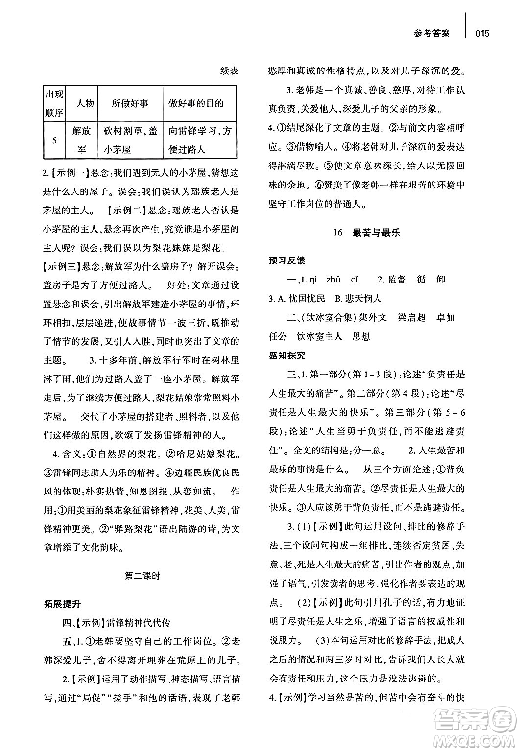 大象出版社2024年春基礎(chǔ)訓(xùn)練七年級(jí)語(yǔ)文下冊(cè)人教版答案