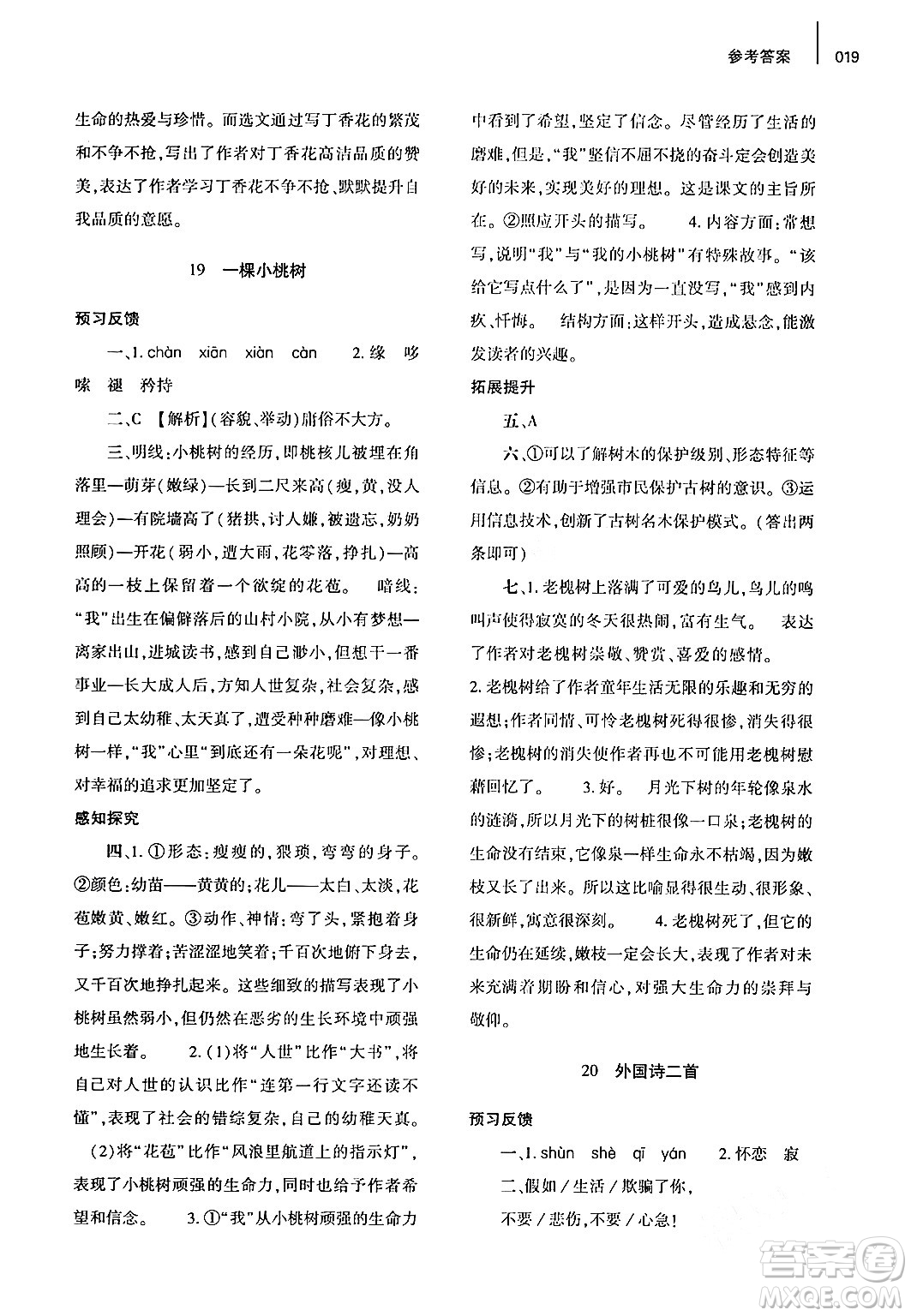 大象出版社2024年春基礎(chǔ)訓(xùn)練七年級(jí)語(yǔ)文下冊(cè)人教版答案