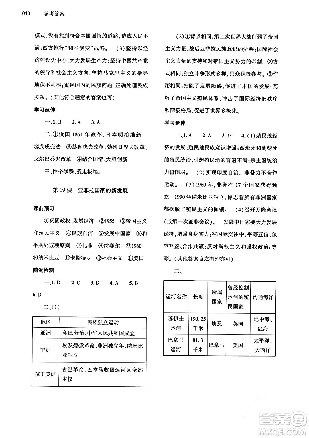 大象出版社2024年春基礎訓練九年級歷史下冊人教版答案