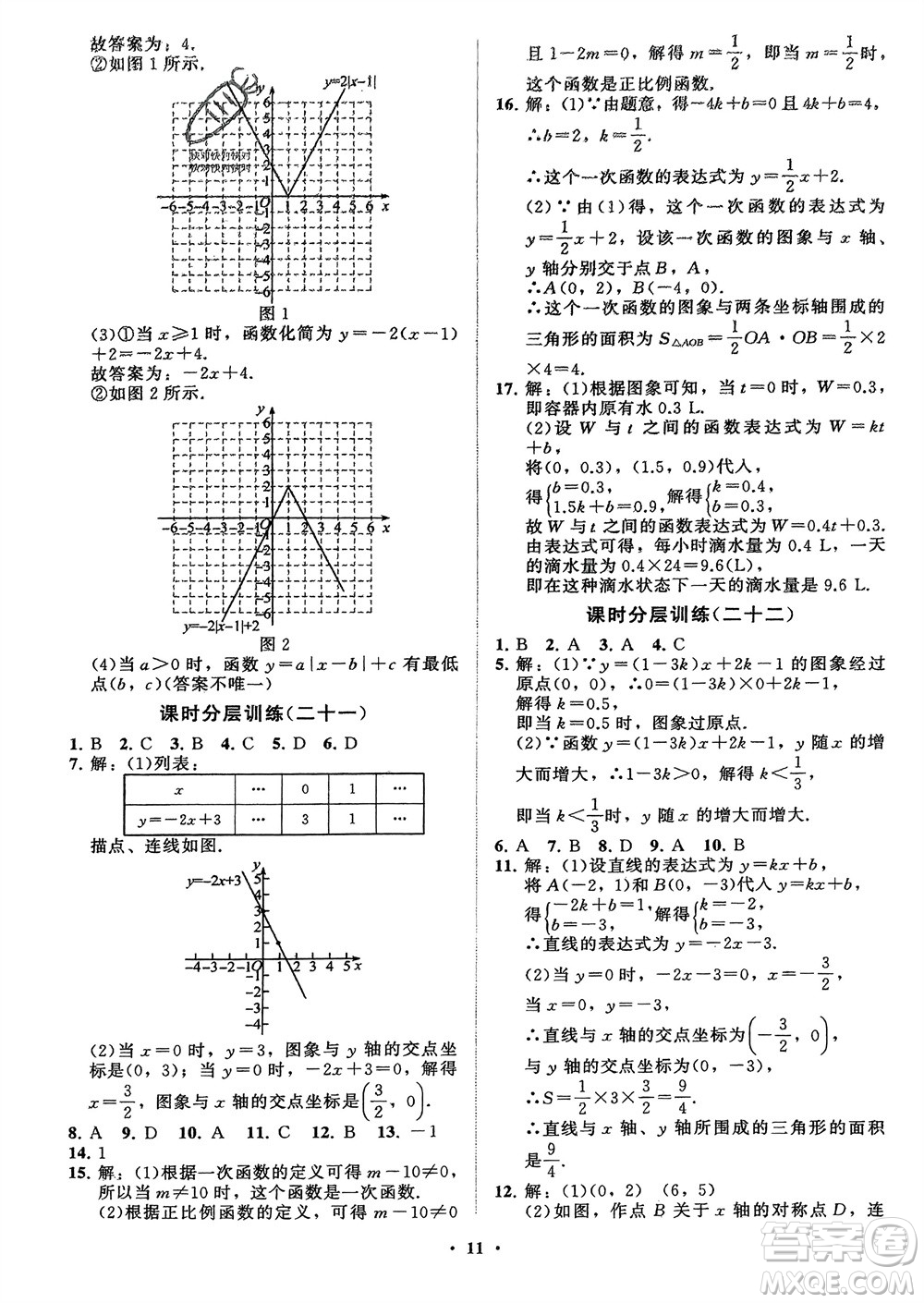 山東教育出版社2024年春初中同步練習(xí)冊分層卷八年級(jí)數(shù)學(xué)下冊通用版參考答案