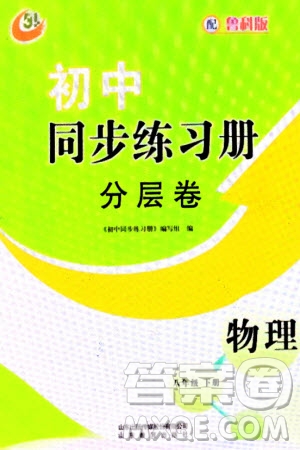山東教育出版社2024年春初中同步練習(xí)冊分層卷八年級物理下冊五四學(xué)制魯科版參考答案