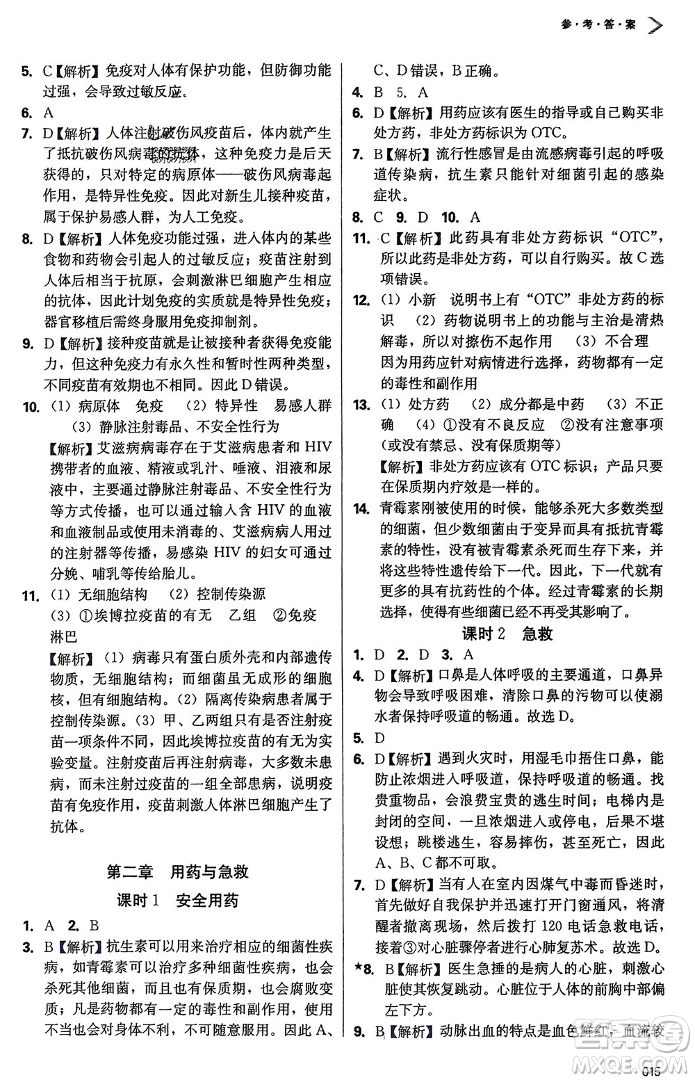 天津教育出版社2024年春學(xué)習(xí)質(zhì)量監(jiān)測(cè)八年級(jí)生物下冊(cè)人教版參考答案