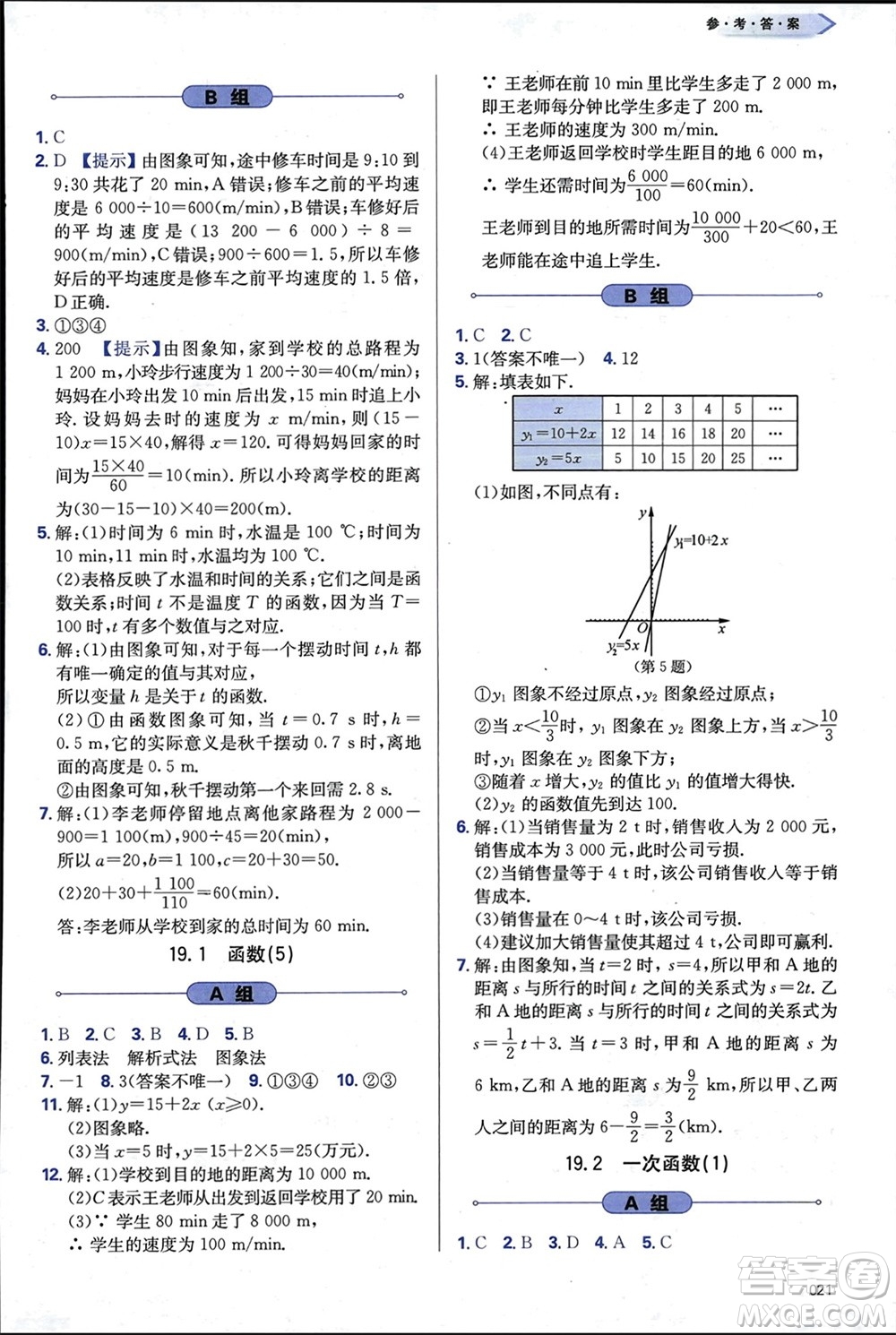 天津教育出版社2024年春學(xué)習(xí)質(zhì)量監(jiān)測八年級數(shù)學(xué)下冊人教版參考答案