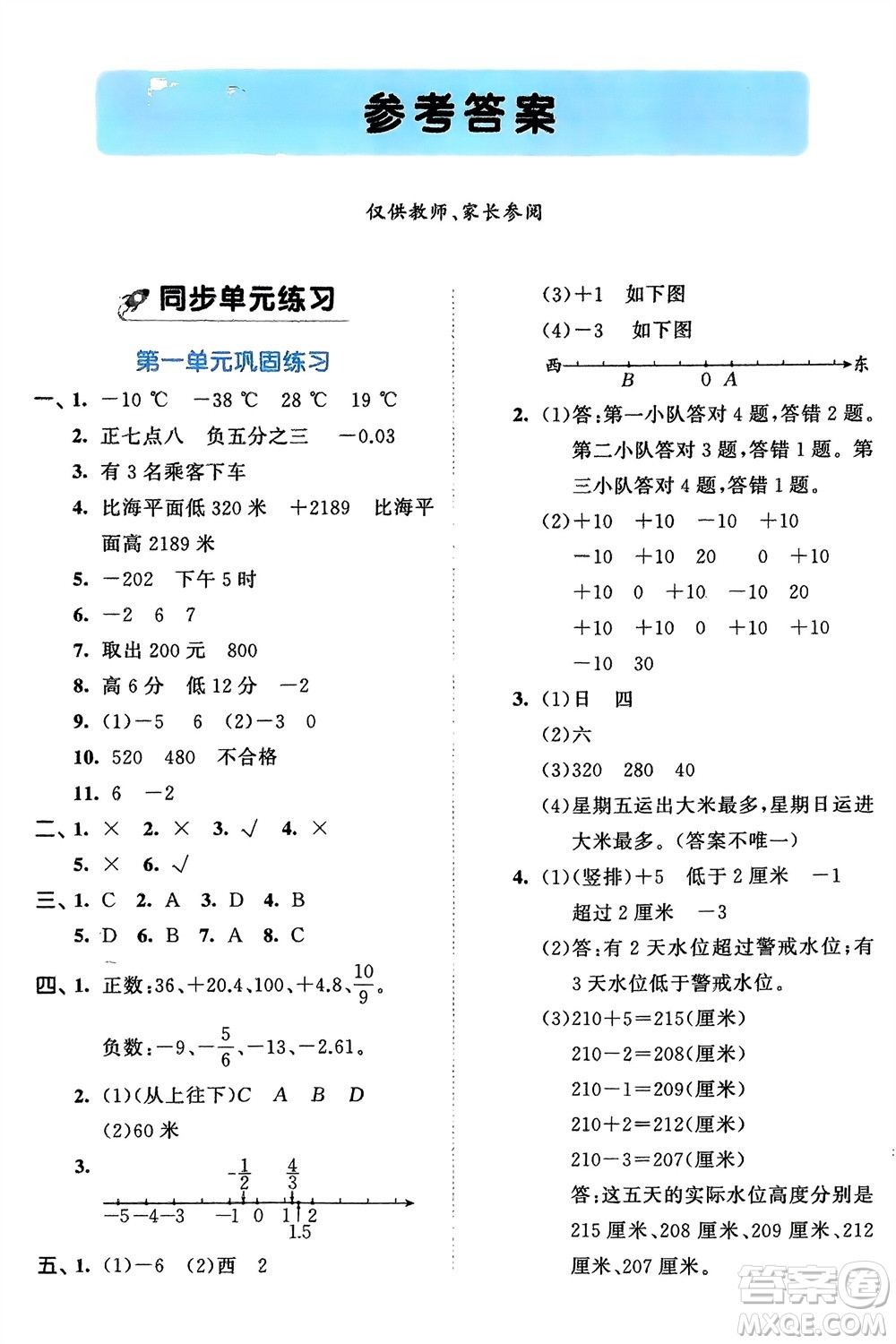 西安出版社2024年春53全優(yōu)卷五年級(jí)數(shù)學(xué)下冊青島版參考答案