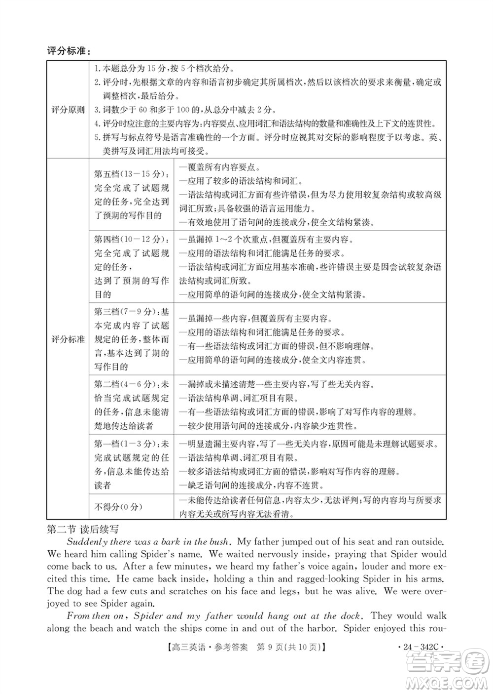 浙江強(qiáng)基聯(lián)盟2024屆高三下學(xué)期3月份聯(lián)考英語(yǔ)試題參考答案