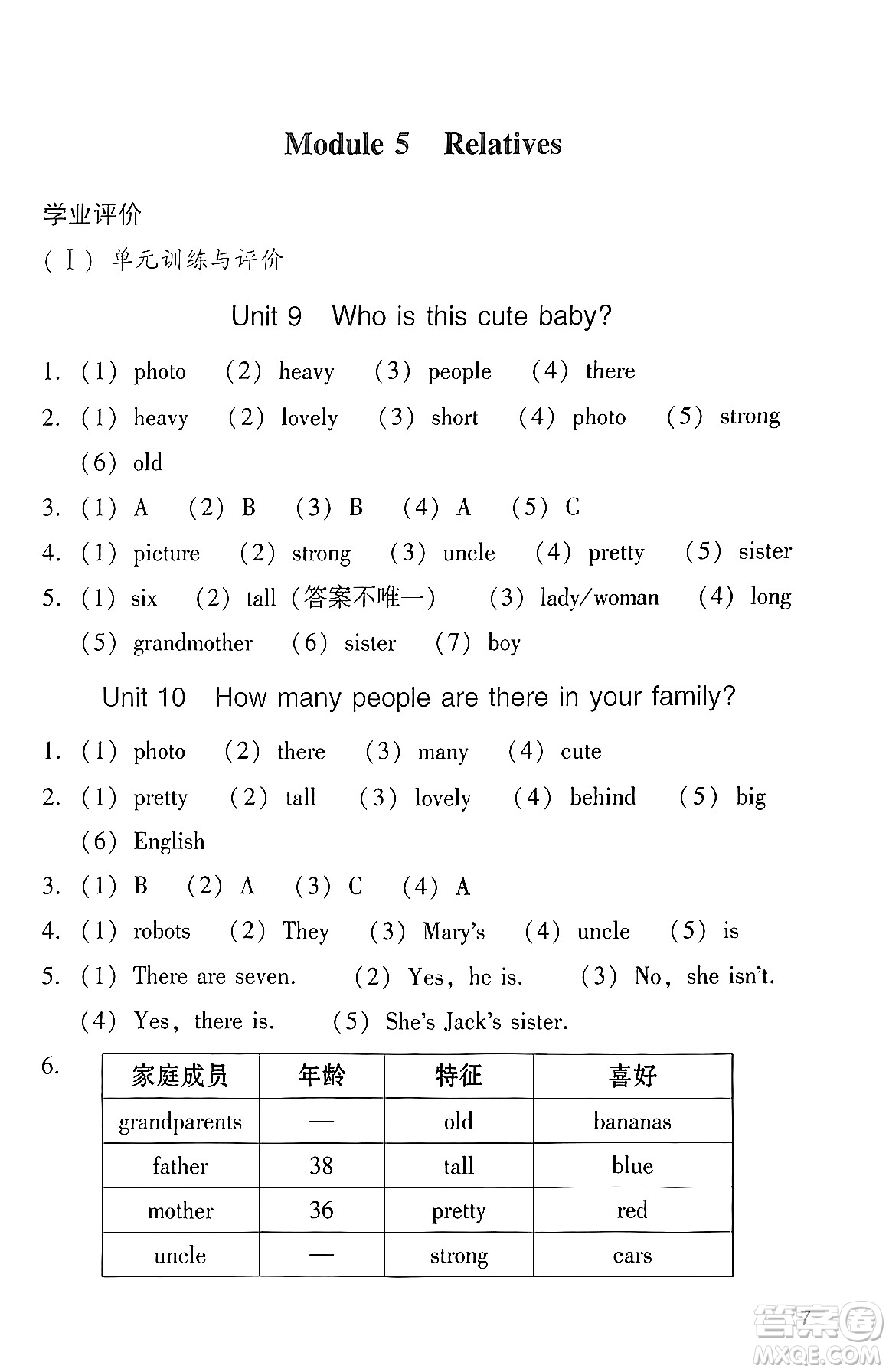 廣州出版社2024年春陽(yáng)光學(xué)業(yè)評(píng)價(jià)三年級(jí)英語(yǔ)下冊(cè)教科版答案