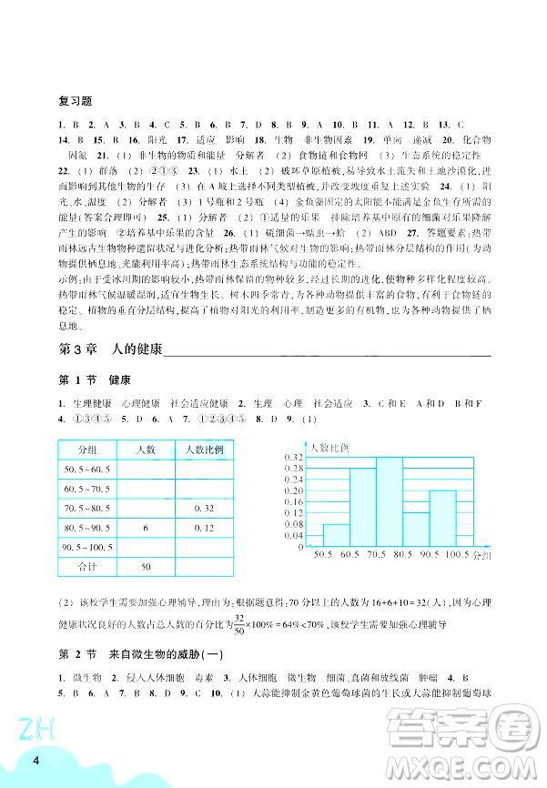 浙江教育出版社2024年春科學(xué)作業(yè)本九年級科學(xué)下冊浙教版答案