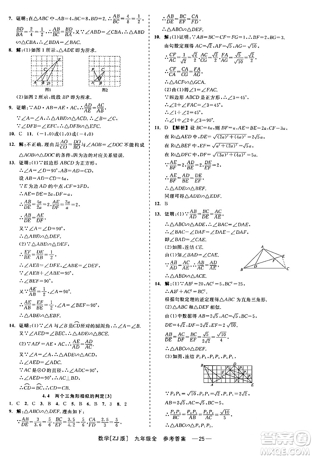 浙江工商大學(xué)出版社2024年春精彩練習(xí)就練這一本九年級數(shù)學(xué)下冊浙教版答案