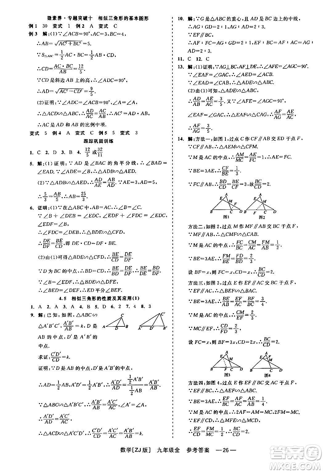 浙江工商大學(xué)出版社2024年春精彩練習(xí)就練這一本九年級數(shù)學(xué)下冊浙教版答案