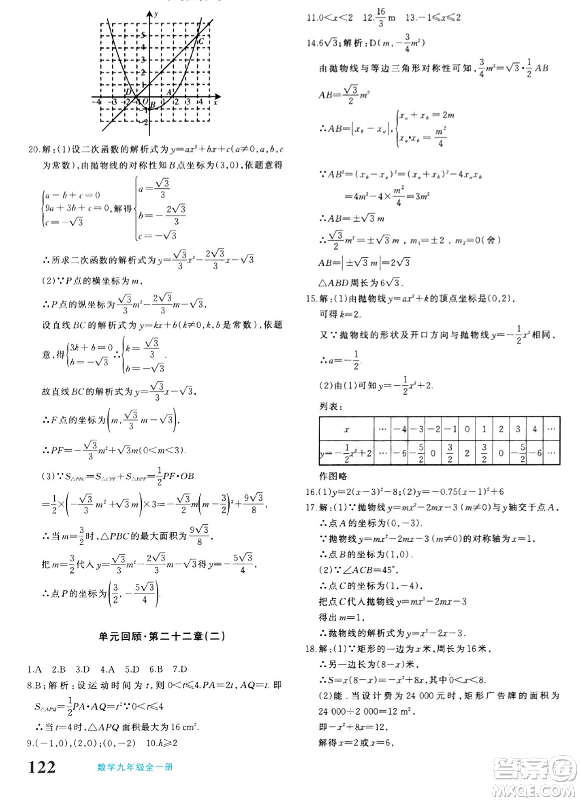 新疆青少年出版社2024年春優(yōu)學(xué)1+1評(píng)價(jià)與測(cè)試九年級(jí)數(shù)學(xué)下冊(cè)通用版答案