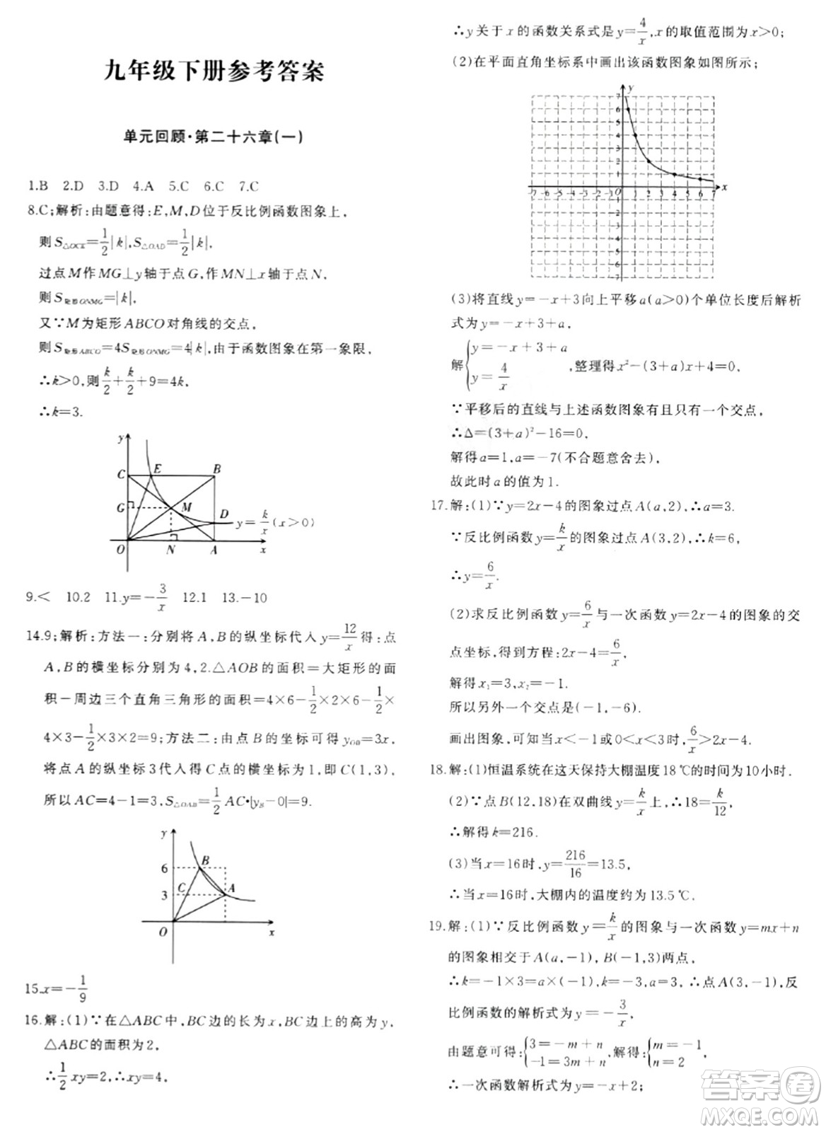 新疆青少年出版社2024年春優(yōu)學(xué)1+1評(píng)價(jià)與測(cè)試九年級(jí)數(shù)學(xué)下冊(cè)通用版答案