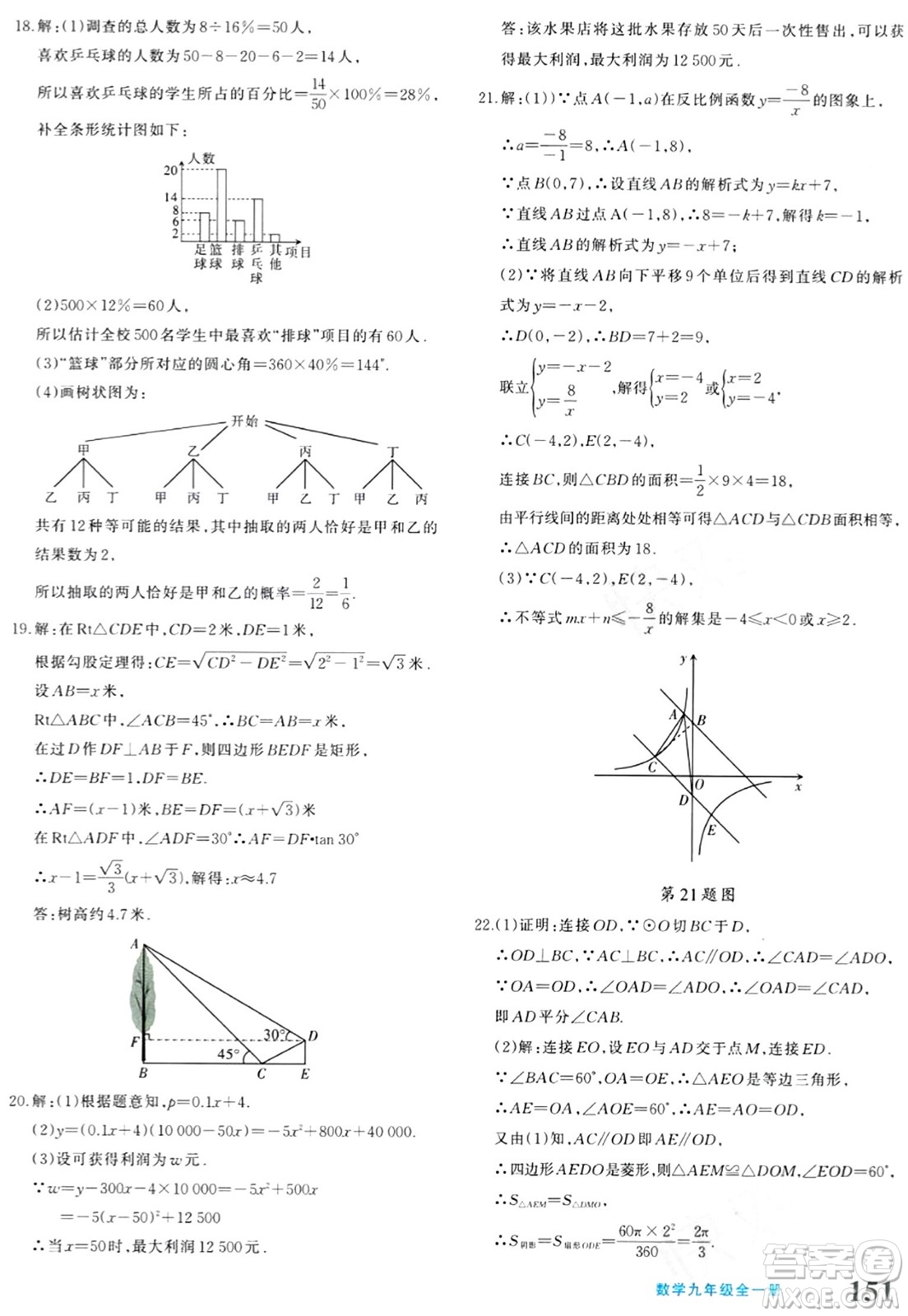 新疆青少年出版社2024年春優(yōu)學(xué)1+1評(píng)價(jià)與測(cè)試九年級(jí)數(shù)學(xué)下冊(cè)通用版答案