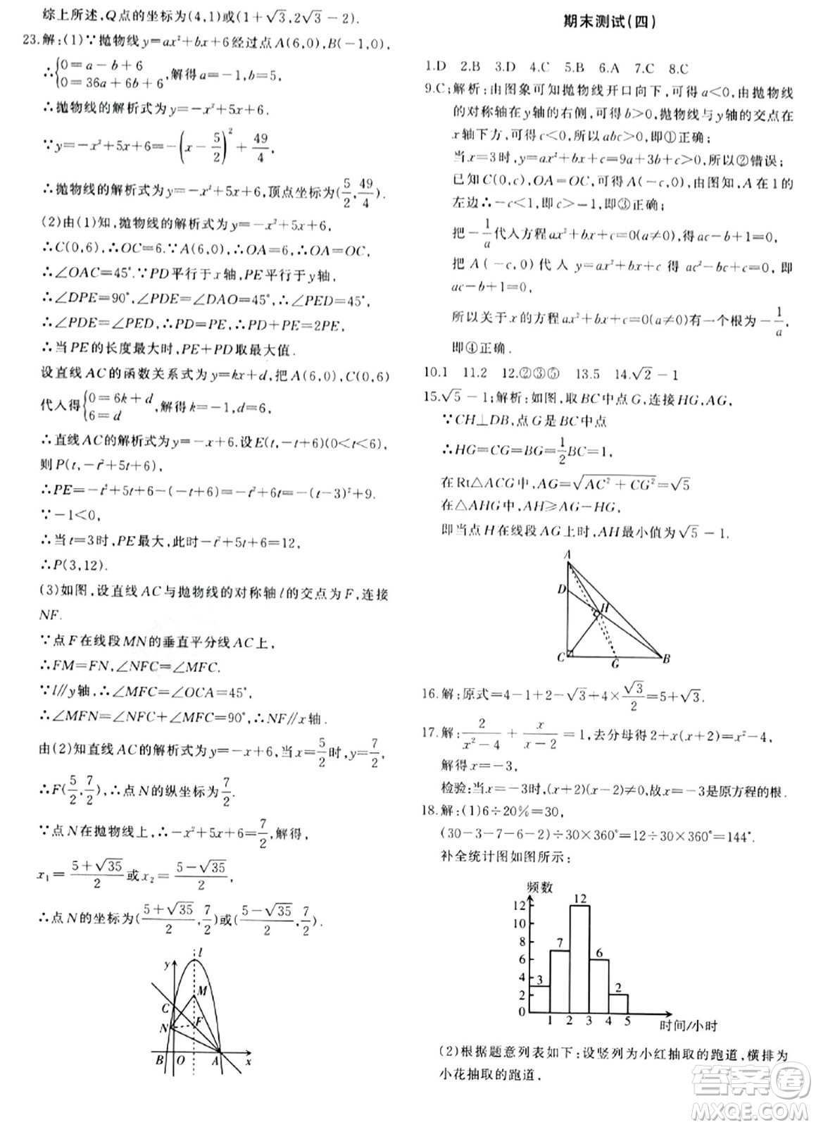 新疆青少年出版社2024年春優(yōu)學(xué)1+1評(píng)價(jià)與測(cè)試九年級(jí)數(shù)學(xué)下冊(cè)通用版答案