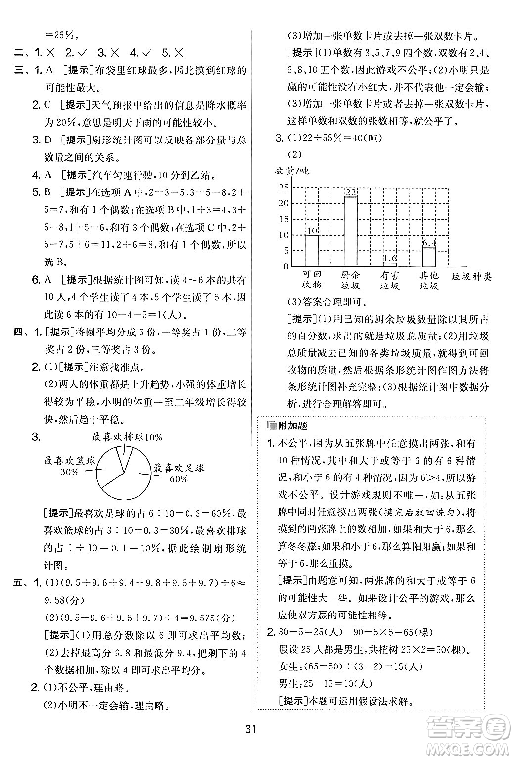 江蘇人民出版社2024年春實(shí)驗(yàn)班提優(yōu)大考卷六年級(jí)數(shù)學(xué)下冊(cè)人教版答案