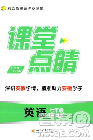 四川大學出版社2024年春課堂點睛七年級英語下冊人教版安徽專版參考答案