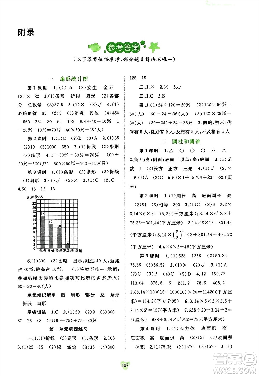 廣西師范大學出版社2024年春新課程學習與測評同步學習六年級數(shù)學下冊蘇教版參考答案