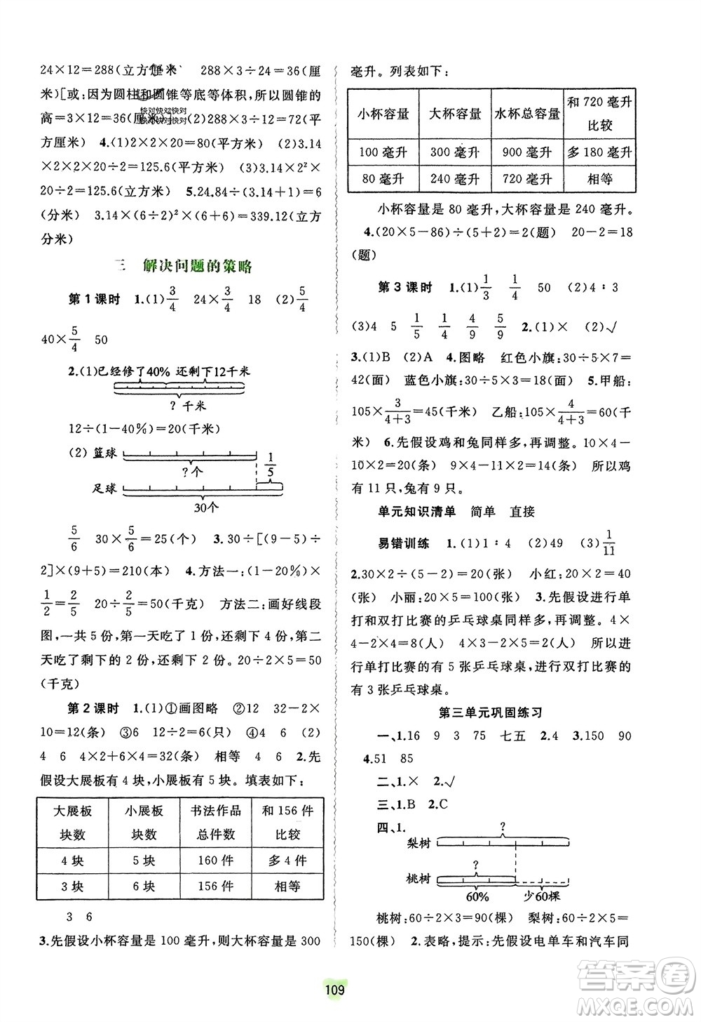 廣西師范大學出版社2024年春新課程學習與測評同步學習六年級數(shù)學下冊蘇教版參考答案