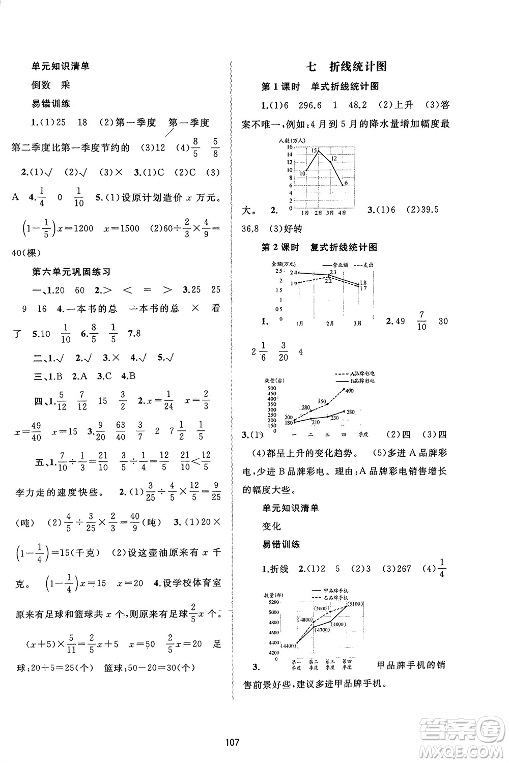 廣西師范大學(xué)出版社2024年春新課程學(xué)習(xí)與測評(píng)同步學(xué)習(xí)五年級(jí)數(shù)學(xué)下冊(cè)冀教版參考答案