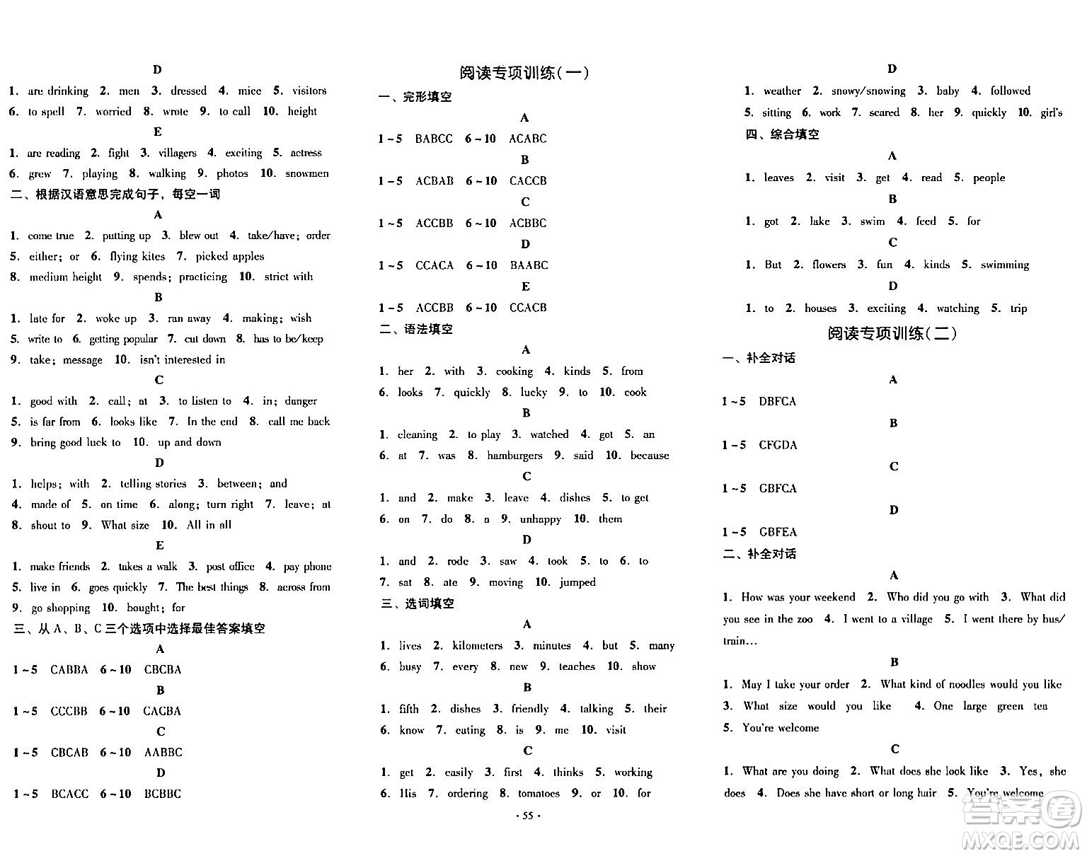 湖南教育出版社2024年春學科素養(yǎng)與能力提升七年級英語下冊人教版答案