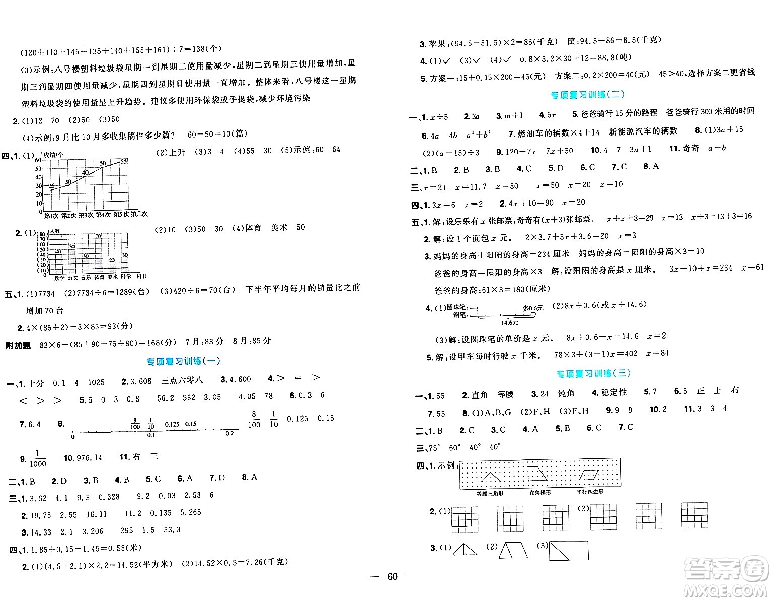 江西教育出版社2024年春陽光同學(xué)一線名師全優(yōu)好卷四年級數(shù)學(xué)下冊北師大版答案