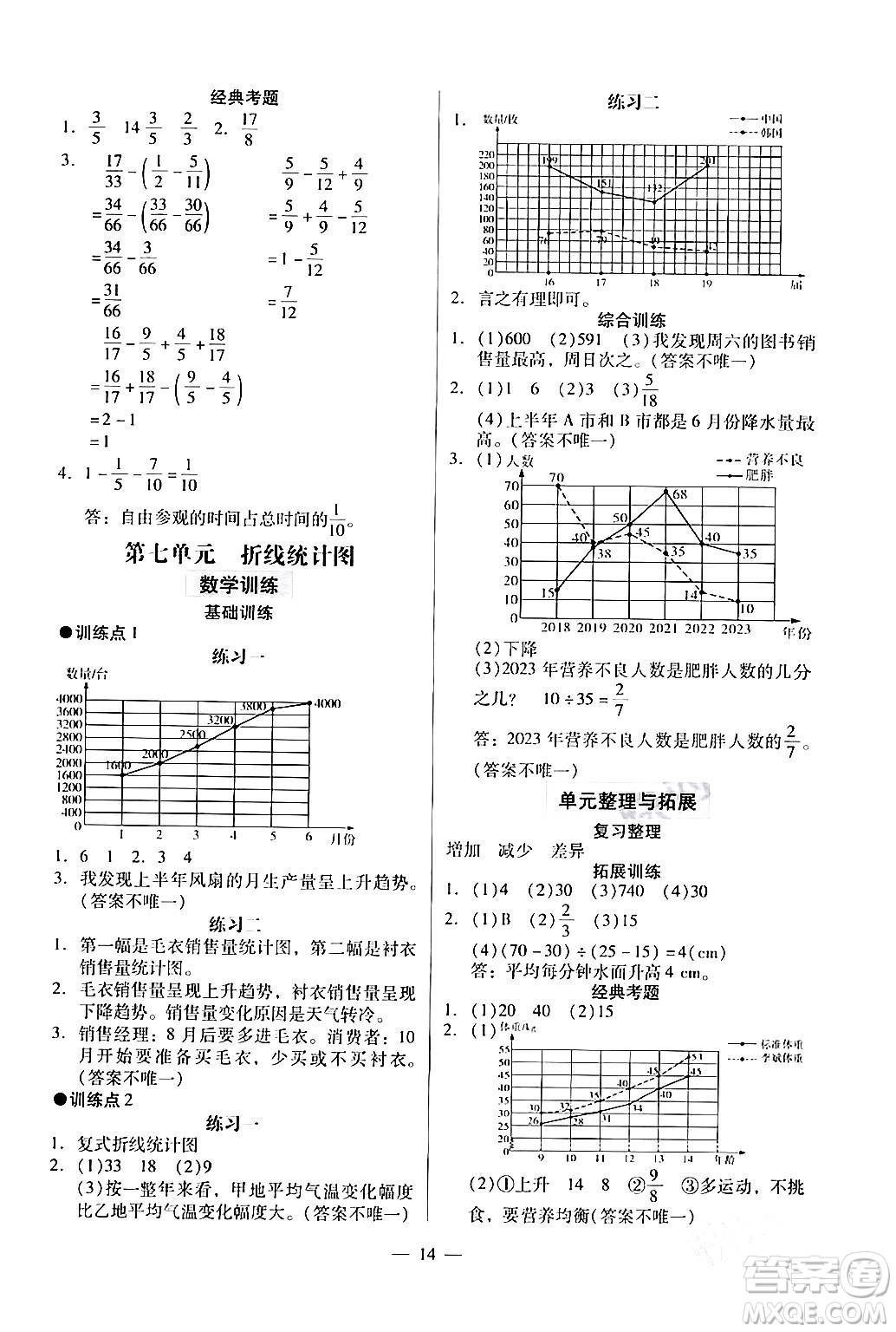 廣州出版社2024年春小學(xué)數(shù)學(xué)目標(biāo)實施手冊五年級數(shù)學(xué)下冊廣州專版答案