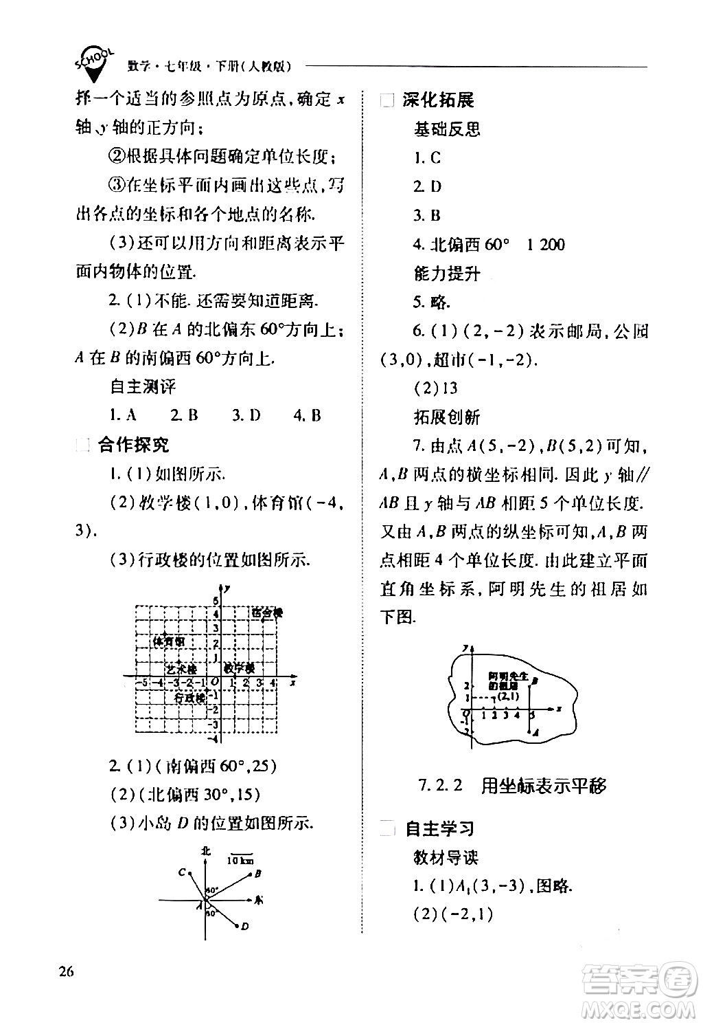 山西教育出版社2024年春新課程問題解決導學方案七年級數(shù)學下冊人教版答案