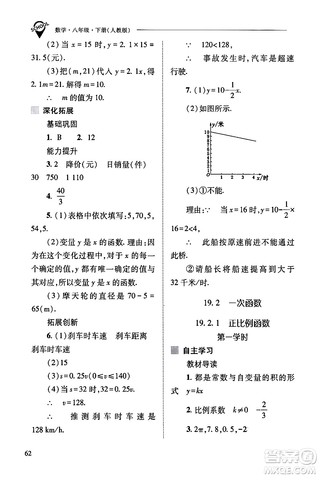 山西教育出版社2024年春新課程問題解決導(dǎo)學(xué)方案八年級數(shù)學(xué)下冊人教版答案