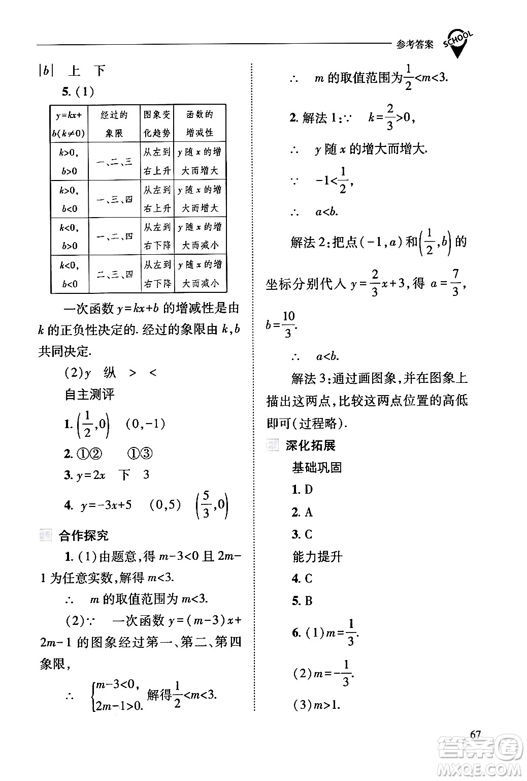 山西教育出版社2024年春新課程問題解決導(dǎo)學(xué)方案八年級數(shù)學(xué)下冊人教版答案