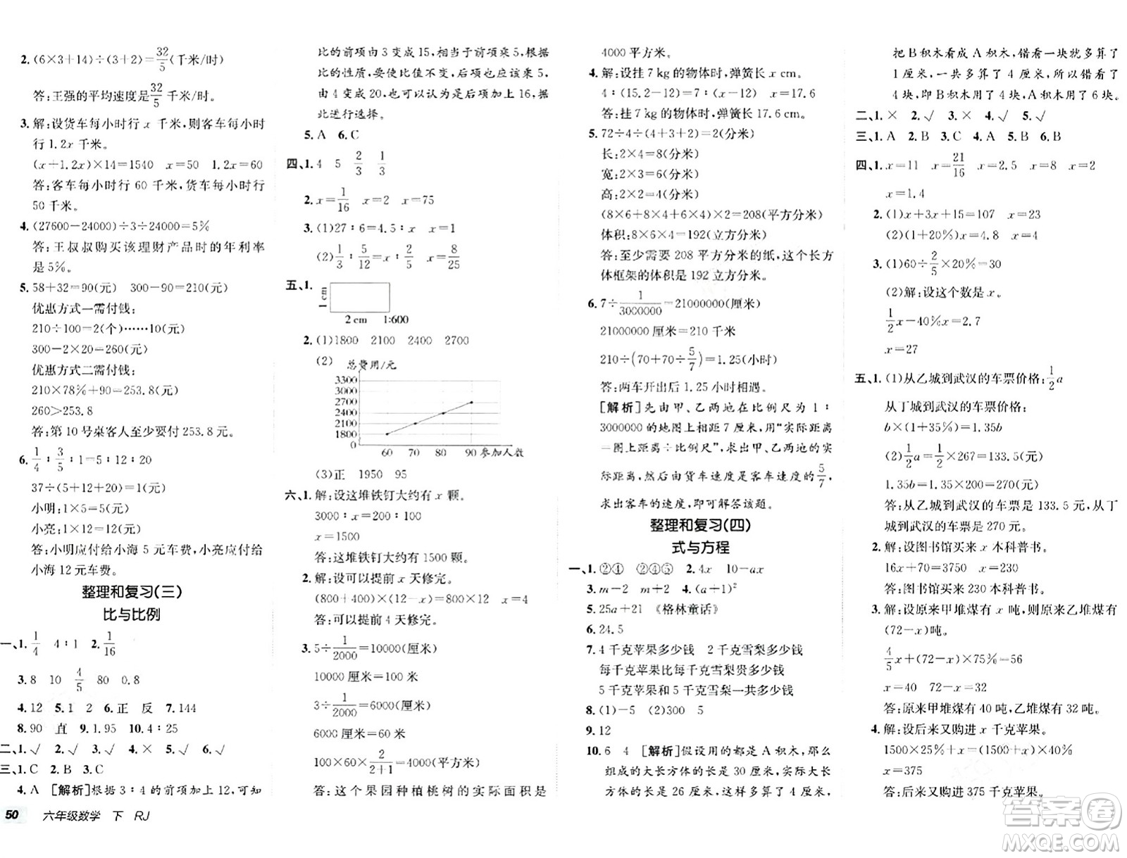新疆青少年出版社2024年春海淀單元測(cè)試AB卷六年級(jí)數(shù)學(xué)下冊(cè)人教版答案