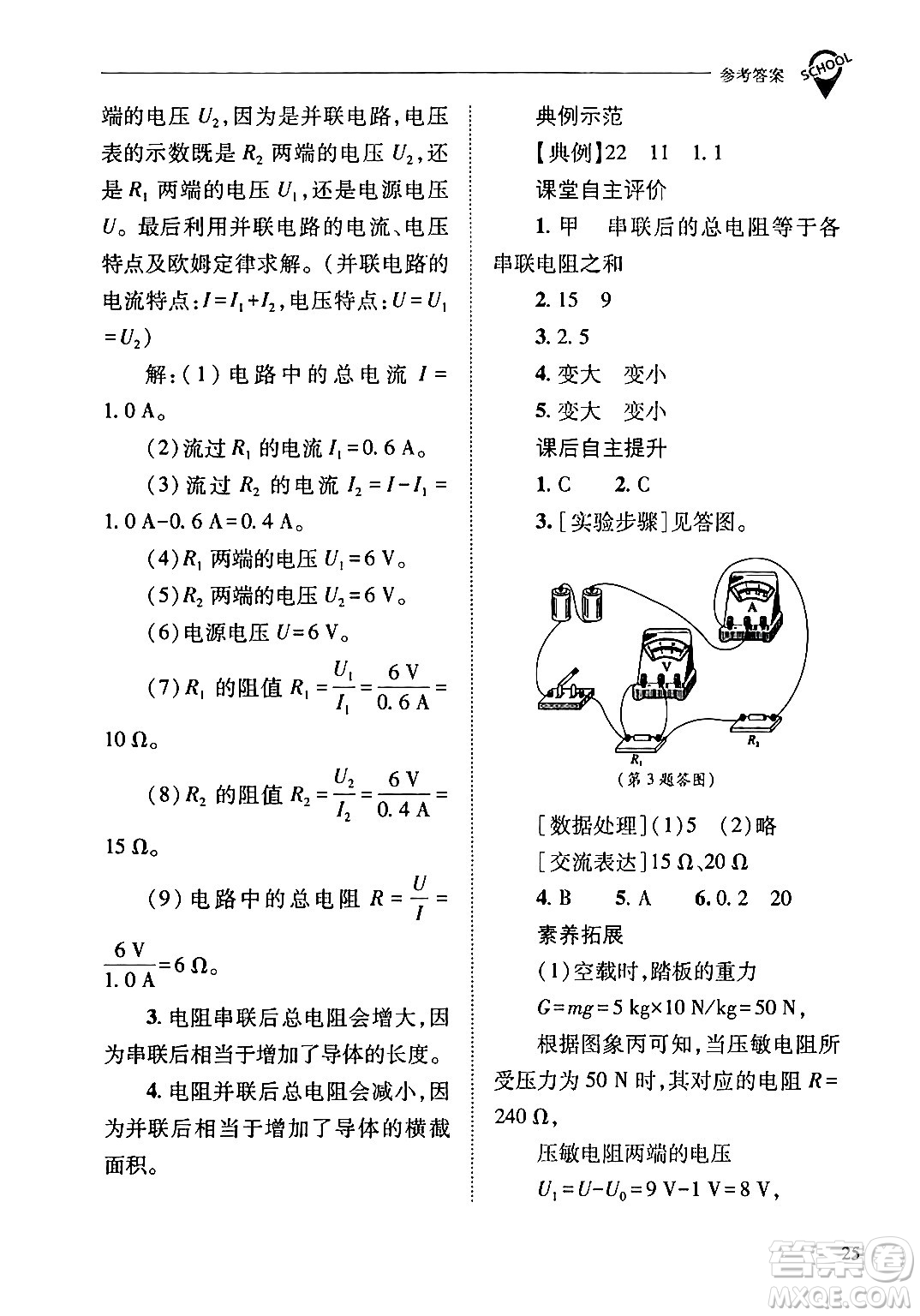 山西教育出版社2024年春新課程問題解決導(dǎo)學(xué)方案九年級(jí)物理下冊(cè)人教版答案