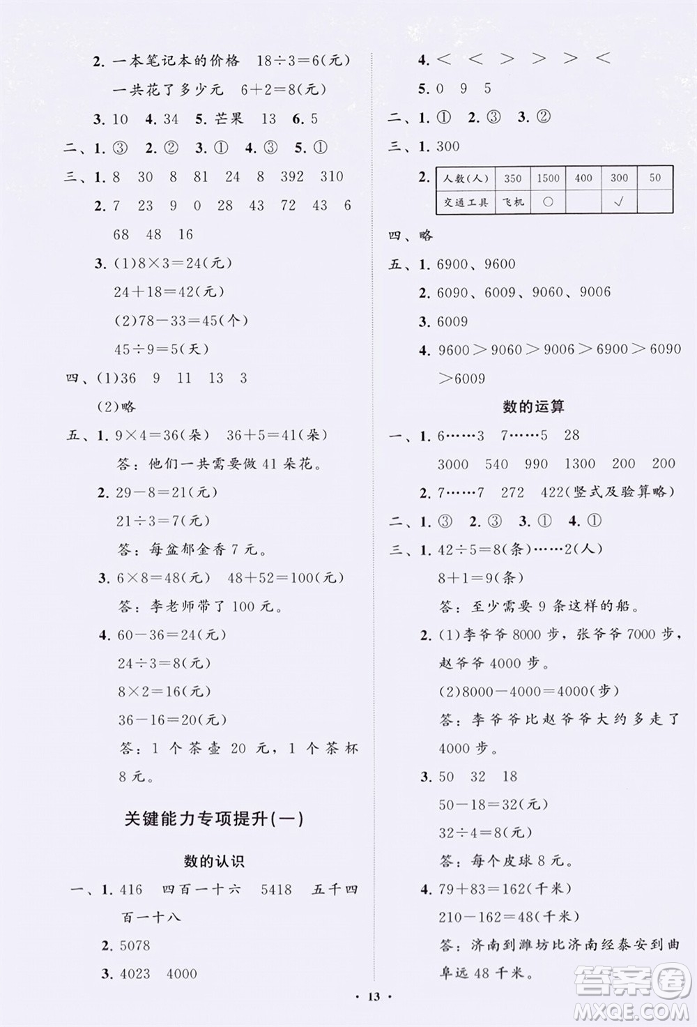 山東教育出版社2024年春小學(xué)同步練習(xí)冊分層指導(dǎo)二年級數(shù)學(xué)下冊通用版參考答案