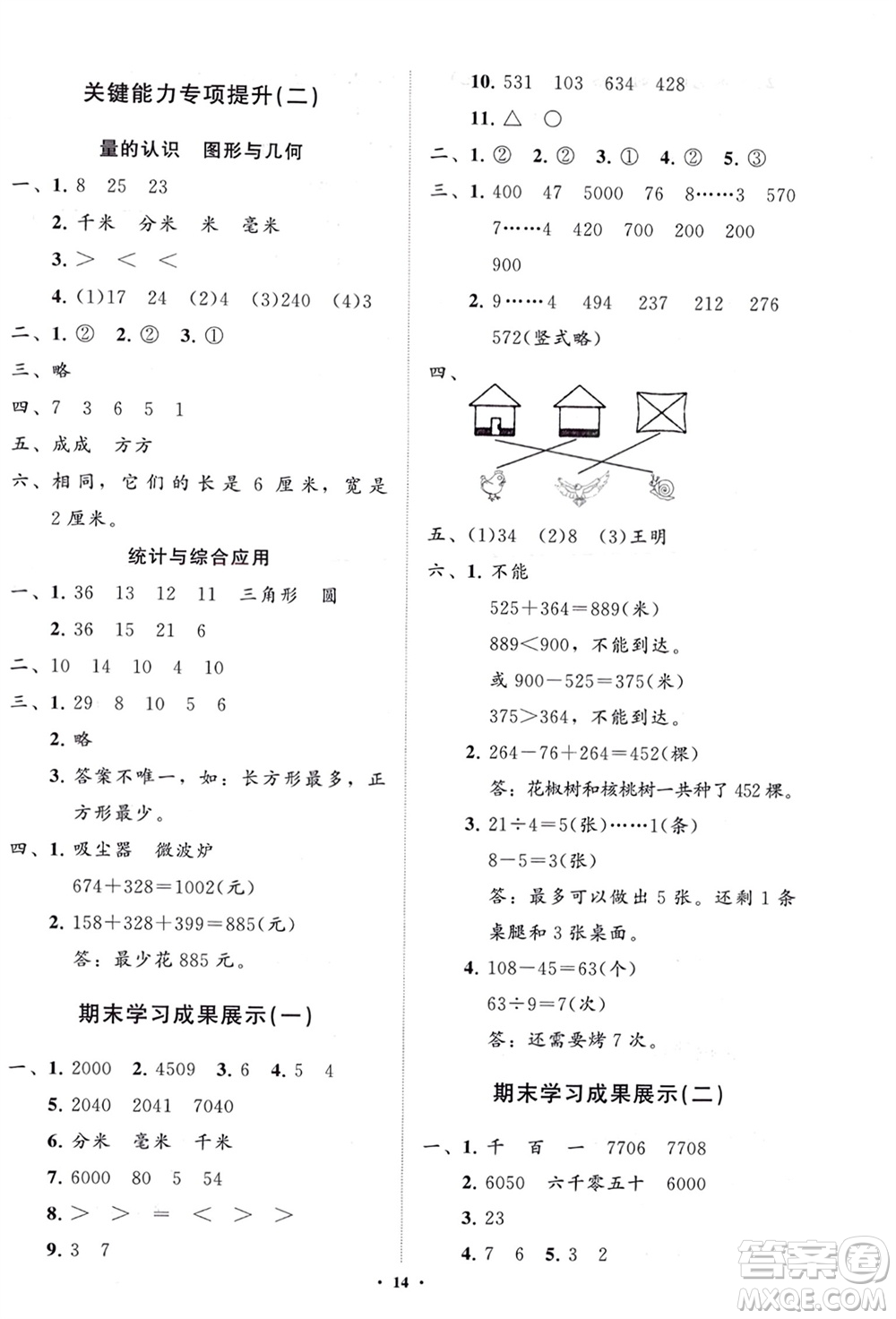 山東教育出版社2024年春小學(xué)同步練習(xí)冊分層指導(dǎo)二年級數(shù)學(xué)下冊通用版參考答案