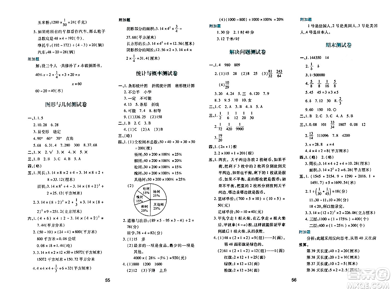 陜西人民教育出版社2024年春學(xué)習(xí)與評(píng)價(jià)六年級(jí)數(shù)學(xué)下冊(cè)人教版答案