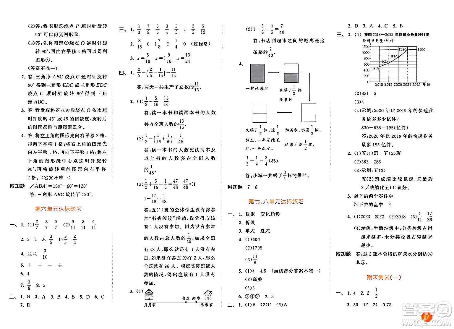 教育科學(xué)出版社2024年春53天天練五年級數(shù)學(xué)下冊人教版答案
