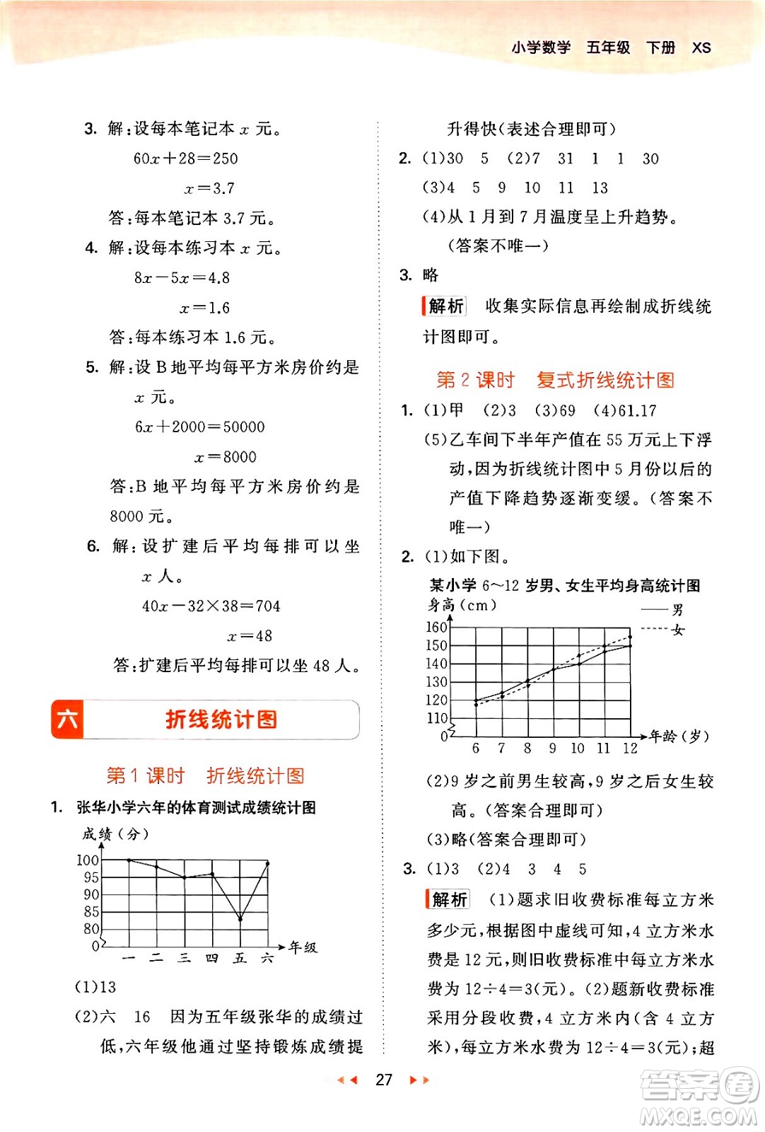 地質出版社2024年春53天天練五年級數學下冊西師版答案