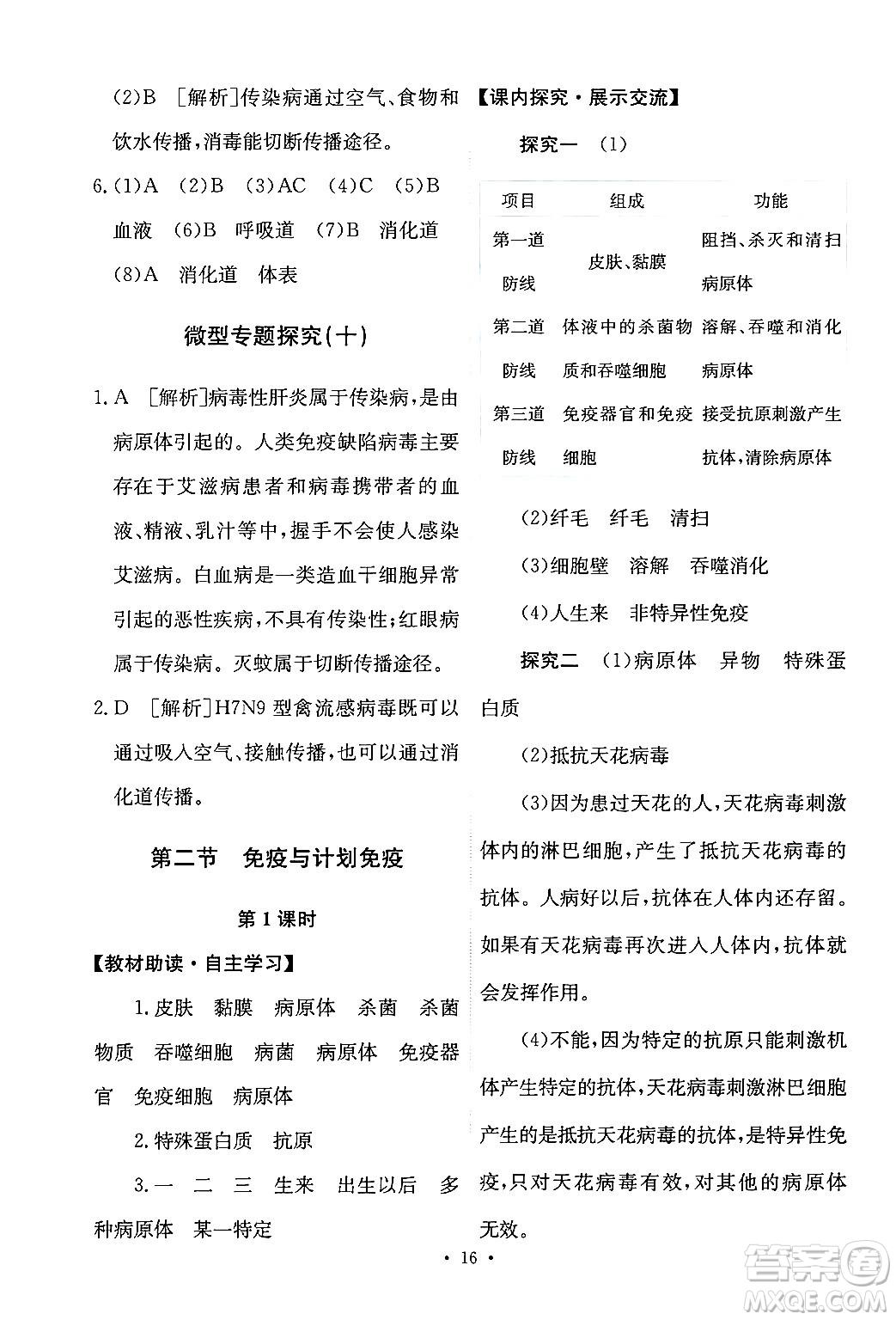 人民教育出版社2024年春能力培養(yǎng)與測(cè)試八年級(jí)生物下冊(cè)人教版新疆專版答案