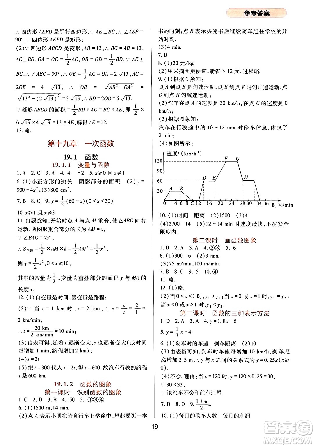 四川教育出版社2024年春新課程實(shí)踐與探究叢書八年級(jí)數(shù)學(xué)下冊(cè)人教版答案