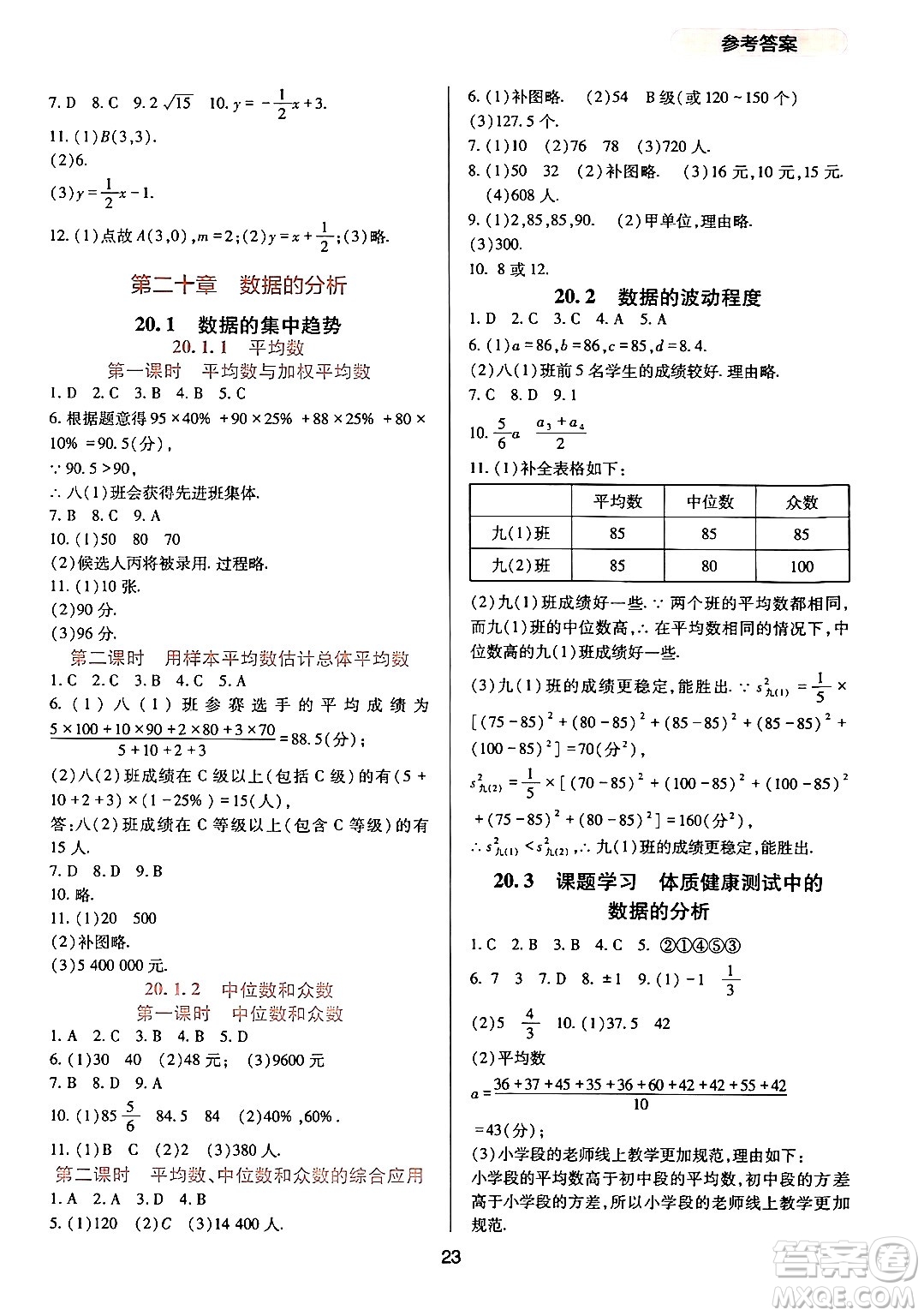 四川教育出版社2024年春新課程實(shí)踐與探究叢書八年級(jí)數(shù)學(xué)下冊(cè)人教版答案