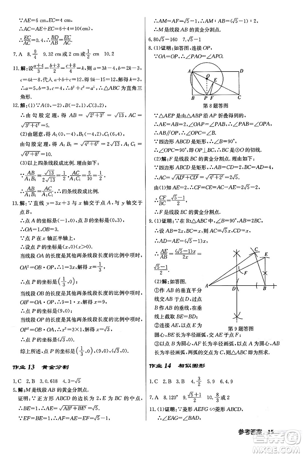 龍門書局2024年春?jiǎn)|中學(xué)作業(yè)本九年級(jí)數(shù)學(xué)下冊(cè)江蘇版答案