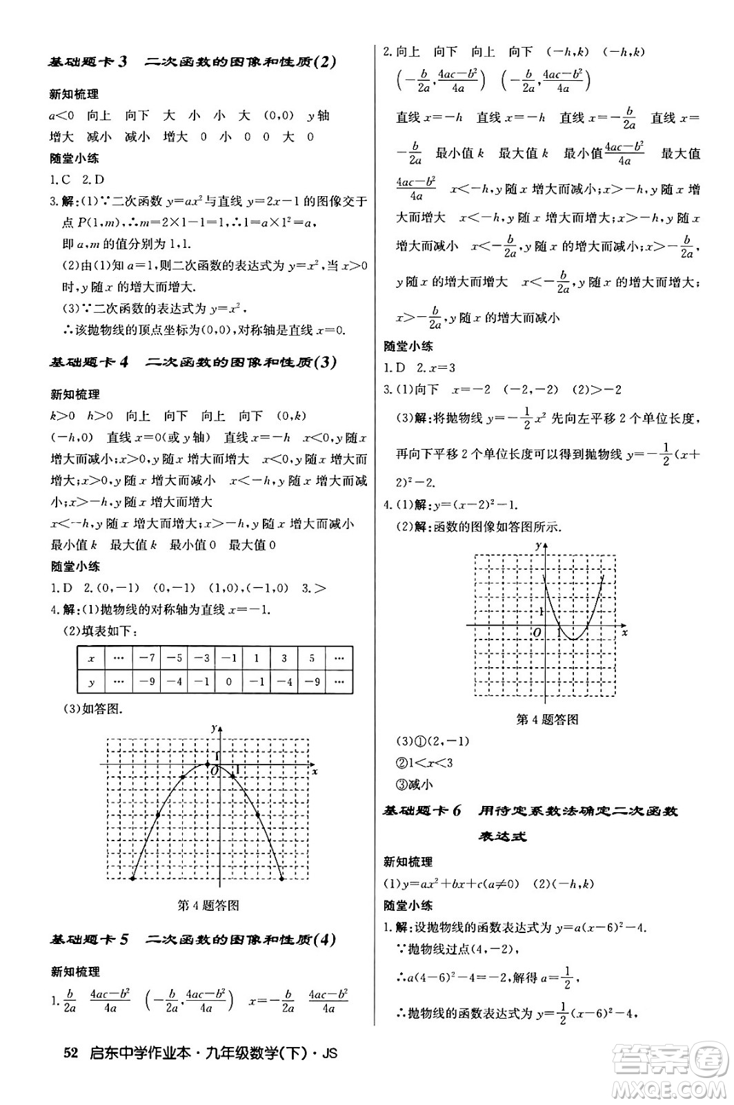 龍門書局2024年春?jiǎn)|中學(xué)作業(yè)本九年級(jí)數(shù)學(xué)下冊(cè)江蘇版答案