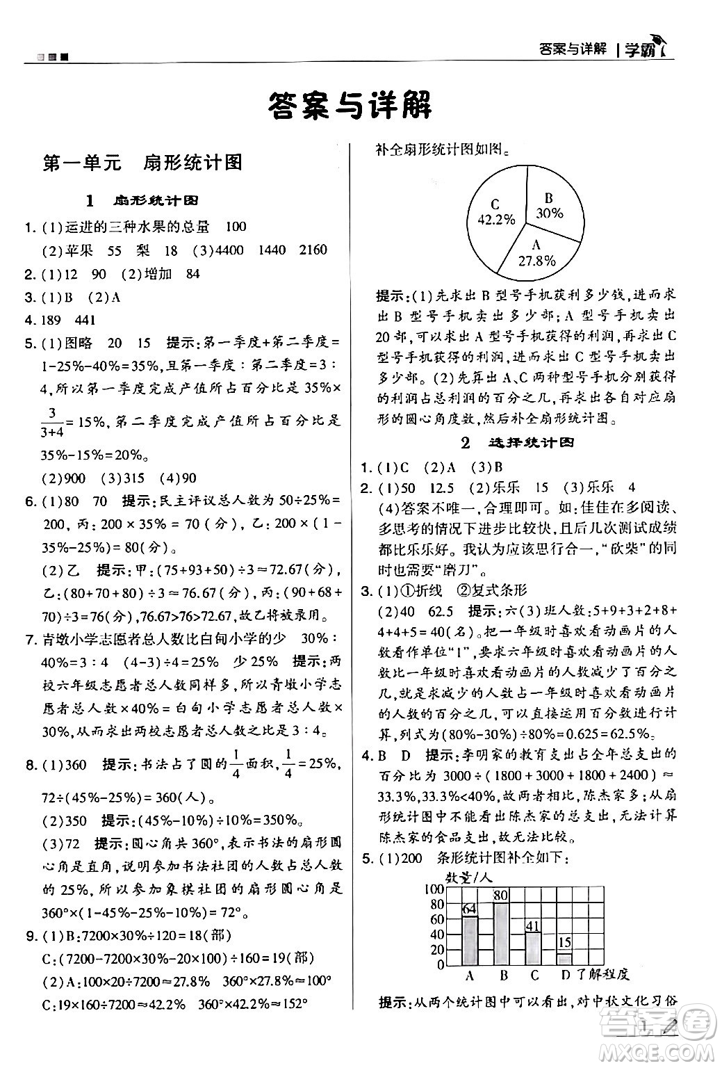 甘肅少年兒童出版社2024年春5星學(xué)霸六年級數(shù)學(xué)下冊蘇教版答案