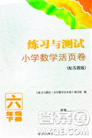 譯林出版社2024年春練習(xí)與測試小學(xué)數(shù)學(xué)活頁卷六年級下冊蘇教版參考答案