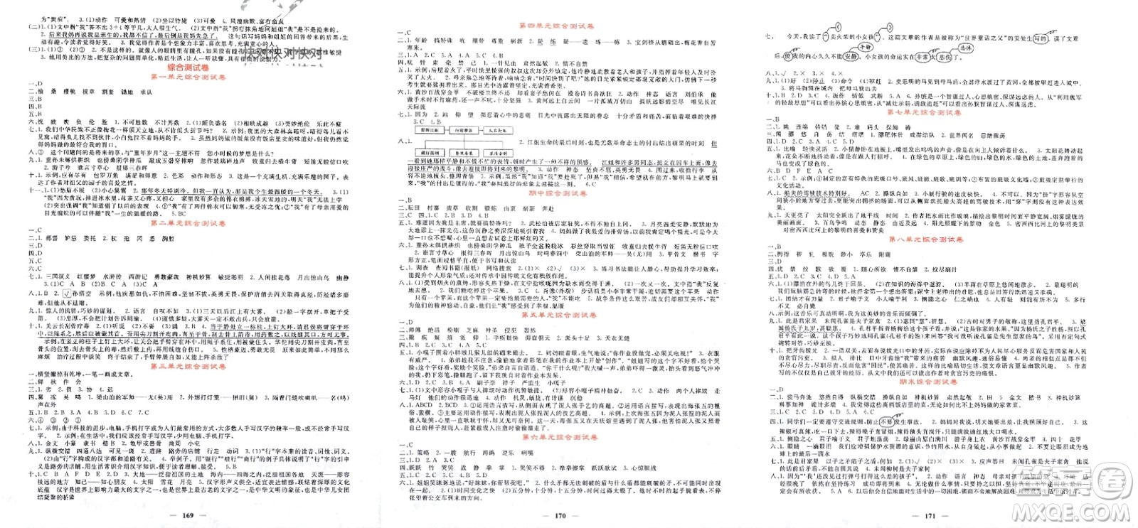 長江少年兒童出版社2024年春課堂點睛五年級語文下冊人教版湖北專版參考答案
