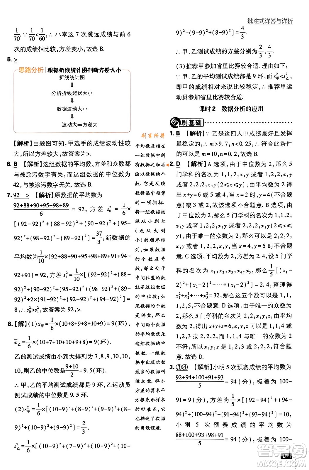 開明出版社2024年春初中必刷題八年級數(shù)學(xué)下冊人教版答案