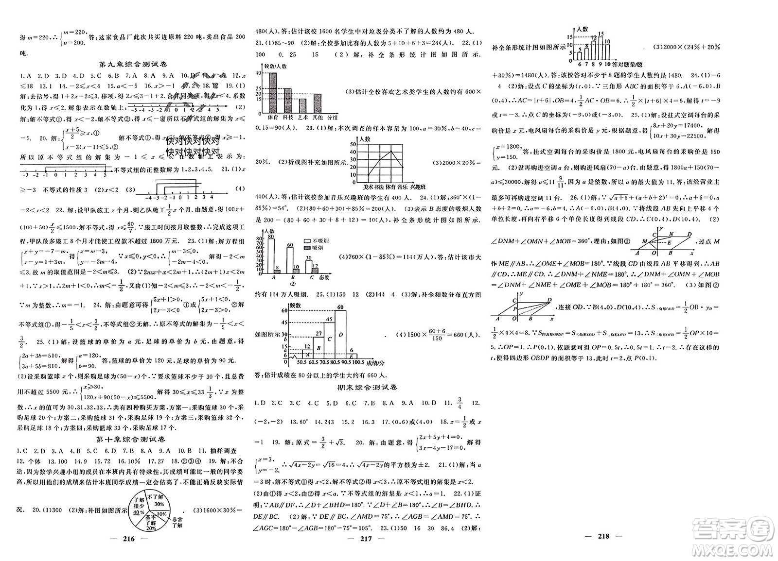 長(zhǎng)江少年兒童出版社2024年春名校課堂內(nèi)外七年級(jí)數(shù)學(xué)下冊(cè)人教版參考答案