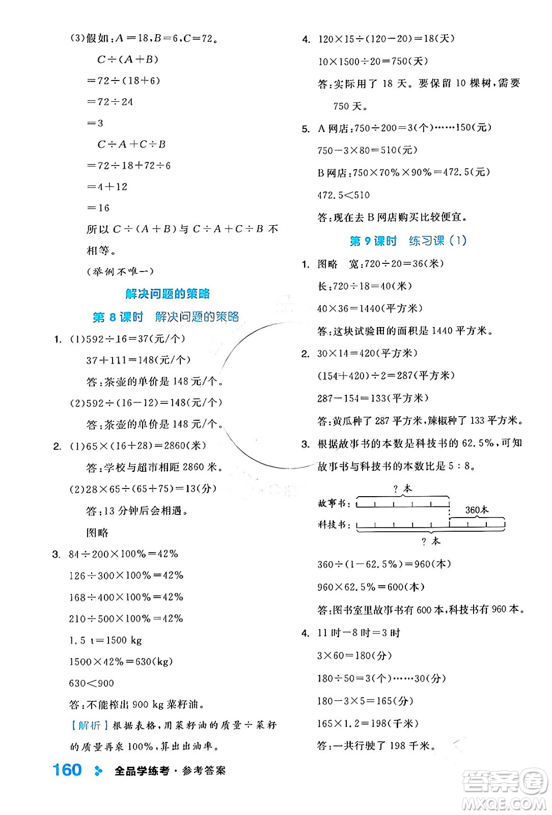 開明出版社2024年春全品學(xué)練考六年級(jí)數(shù)學(xué)下冊蘇教版答案