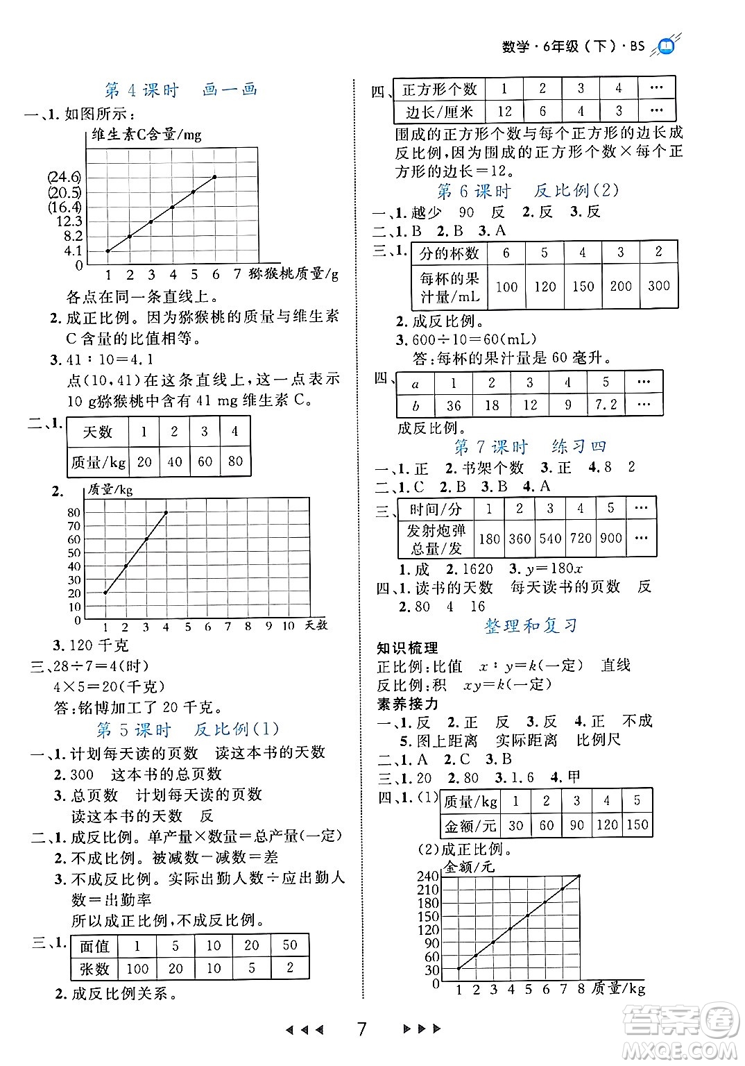 延邊大學(xué)出版社2024年春細(xì)解巧練六年級(jí)數(shù)學(xué)下冊(cè)北師大版答案